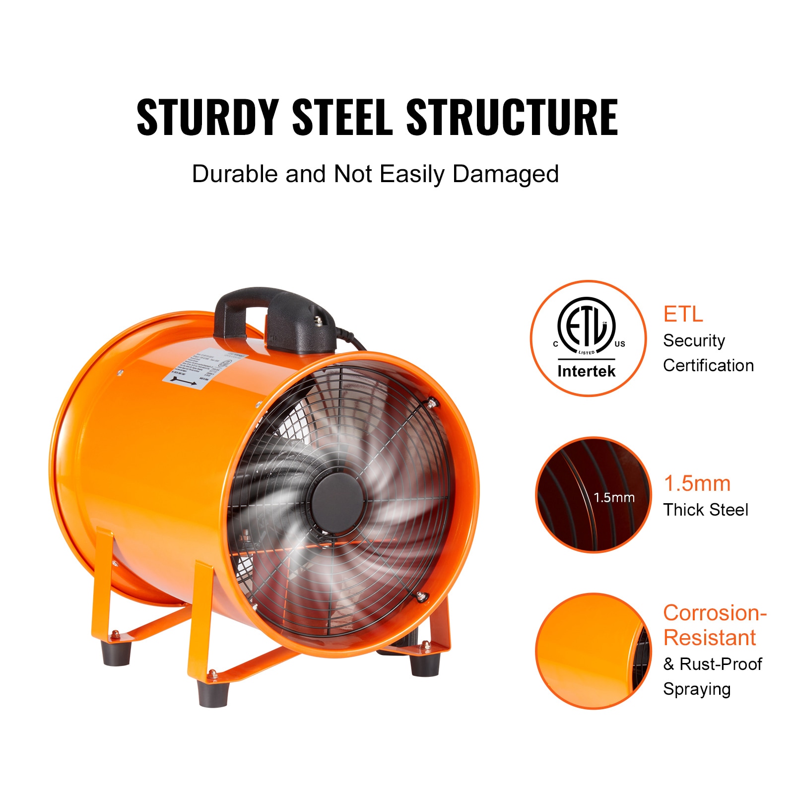 Portable Industrial Ventilator Fan With Flexible Duct Hose_voghion.com